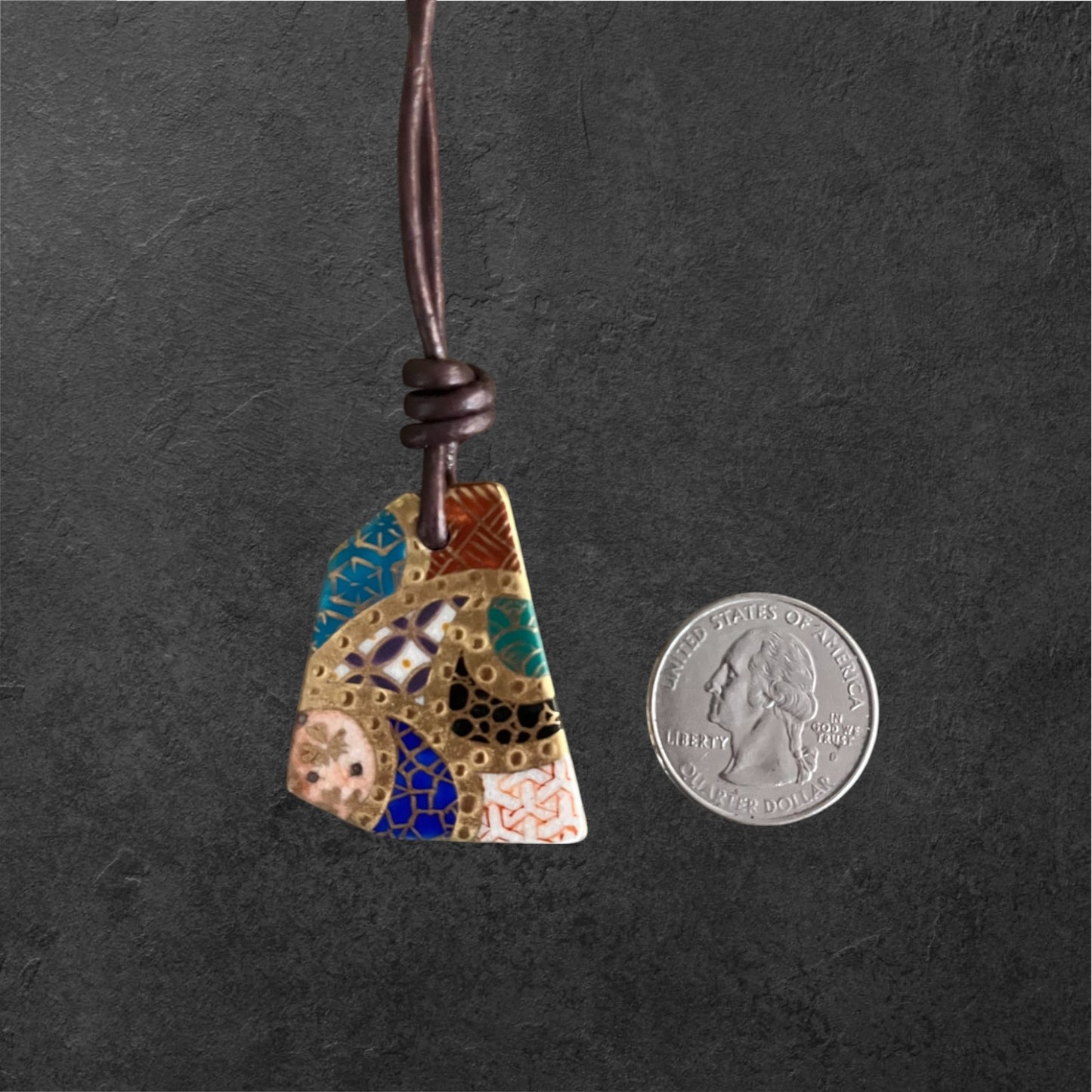 Hand-painted Reversible Japanese Ceramic Necklace: Irodori